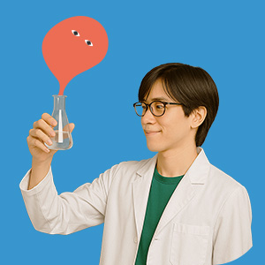 白衣を着た研究者が試験管を持っているイラスト