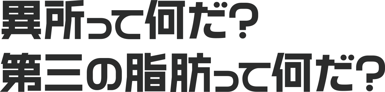 異所って何だ？第三の脂肪って何だ？