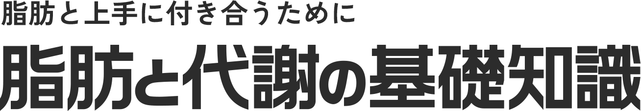 脂肪と上手に付き合うために　脂肪と代謝の基礎知識