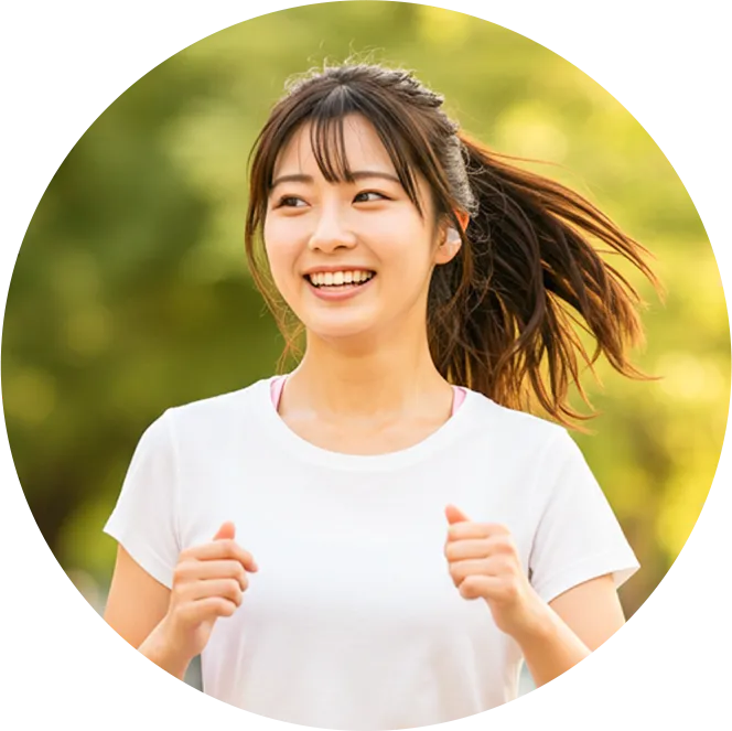 運動している女性の写真